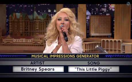 Wheel of Musical Impressions with Christina Aguilera On The Tonight Show With Jimmy Fallon Embedded image permalink