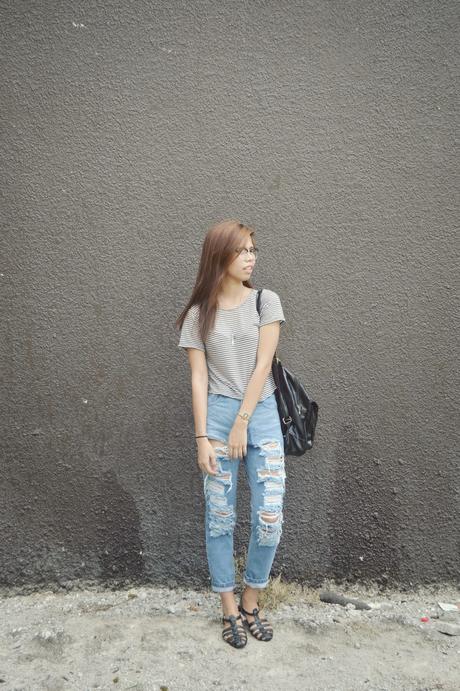 tattered jeans