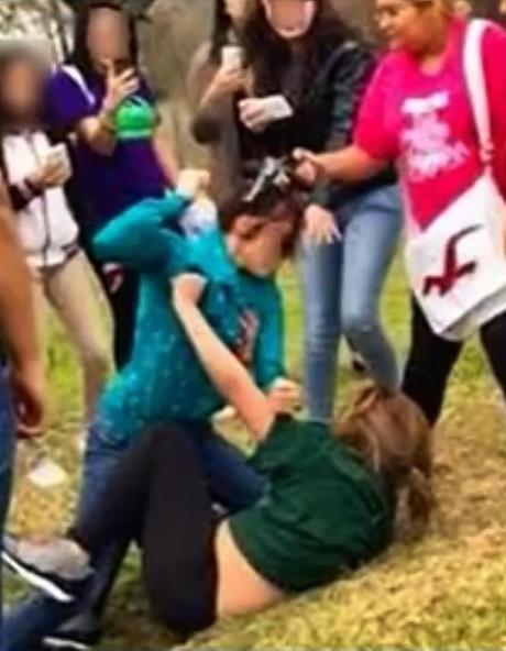 Virianda Alvarez is accused of pointing a gun at the head of student Victoria Myers during a fight the girl was having with Alvarez' daughter at a Texas high school.