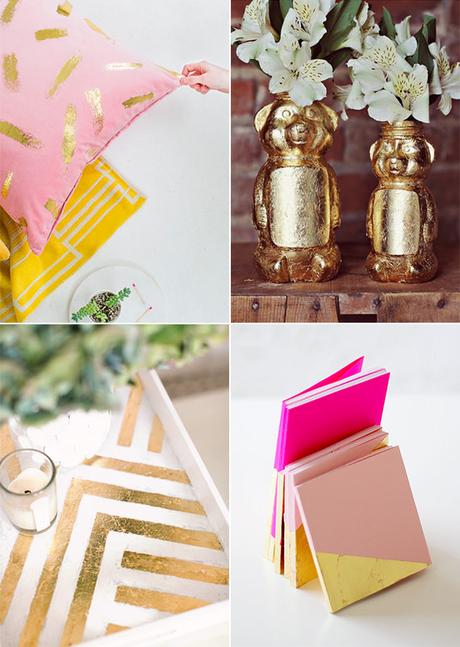 DIYs with a golden touch gold foil DIY projects
