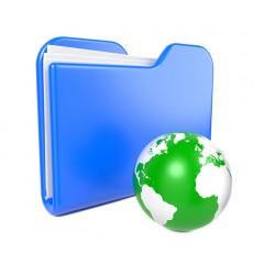 GeoInfoCom Inc Blue Folder with Green Earth Globe.