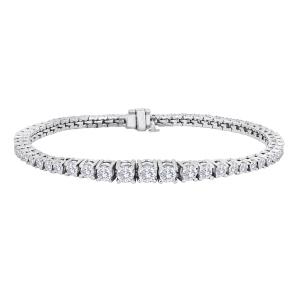 Forevermark by Galili & Co. 4.62 ctw Line Bracelet with Round Brilliant Foreveramark Diamonds set in 18k White Gold