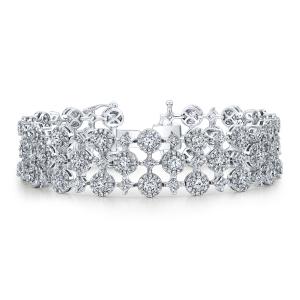 Forevermark by Natalie K The Center of My Universe Three Row Bracelet with Round Brilliant Forevermark Diamonds set in 18k White Gold