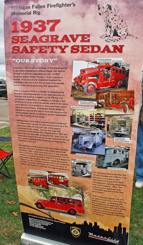 Seagrave Safety Sedan, restored by the Detroit fire dept volunteers, to be used as a fire dept hearse