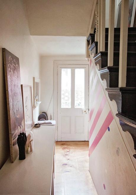 This is the art- now see this Australian home! Australian home hallway