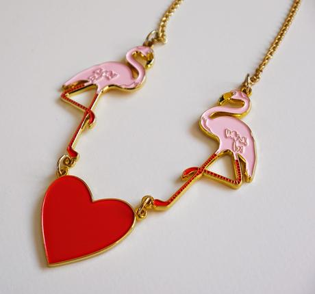 Karen Mabon jewellery, flamingo jewellery, flamingo necklace, pink flamingo