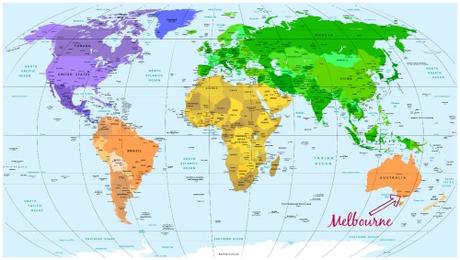 A Day Out in Melbourne world map
