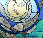 stained glass window shoal of fish
