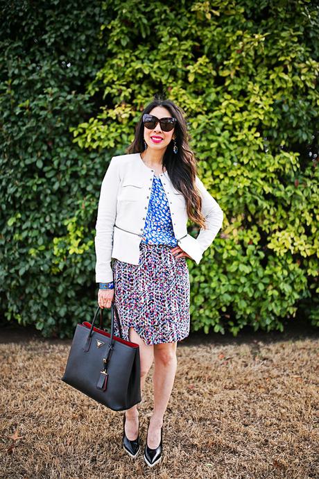 style of sam, how to pattern mix with animal print, cabi zip line blazer, work ootd