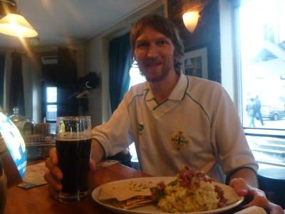 Friday’s Featured Food: Fish Stew and Stout in Pingvinen, Bergen, Norway Enjoying my dear meal in Norway