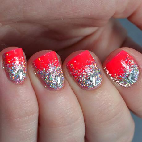 Neon Holographic Glitter Gradient Nails