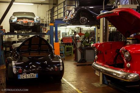 In the heart of Milan there is a British car repair shop, Borghi Automobili