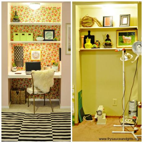 Feminine Office Makeover Before and After Fry Sauce & Grits  Frysauceandgrits.com
