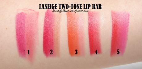 Laneige Two-tone lip bar swatches  (4)