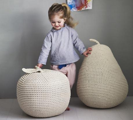 jumbo crocheted pear rowen_and_wren_3_apples_pears_pouf_homeware_child_kids_little_gatherer