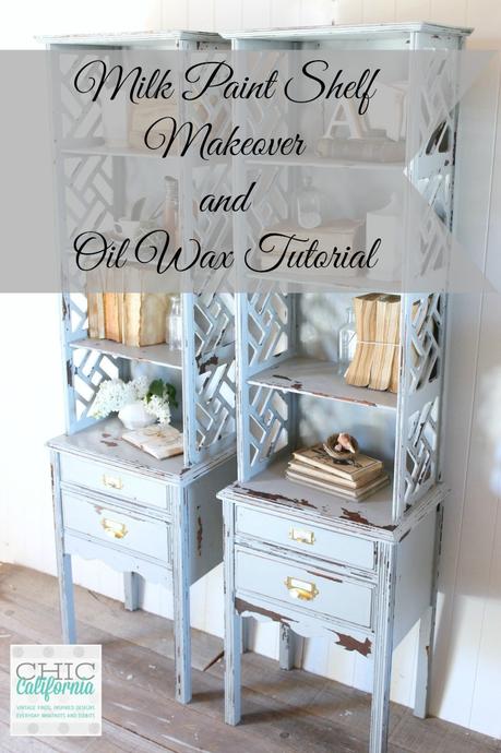 Milk Paint Shelf Makeover and Oil Wax Tutorial