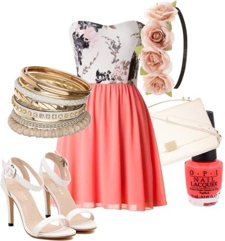 CORAL STRAPLESS DRESS