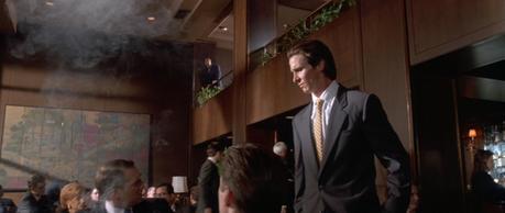 Patrick Bateman’s Gray Suit in American Psycho Doubtlessly on his way to return some video tapes.