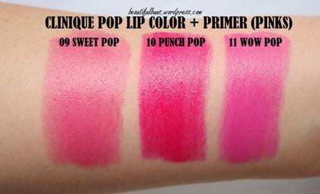Clinique Pop Lip Color Primer Swatches (3)