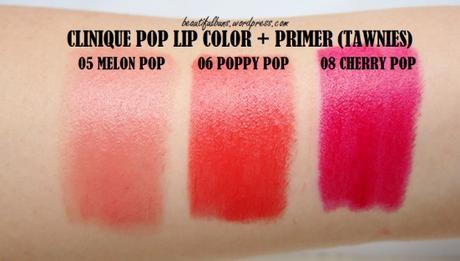 Clinique Pop Lip Color Primer Swatches (2)