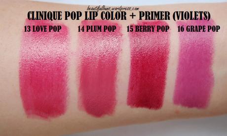 Clinique Pop Lip Color Primer Swatches (4)