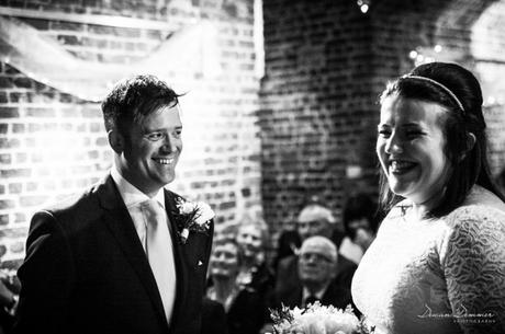 A Christmas Winter Wedding at the RSA House in Central London a joke during the ceremony
