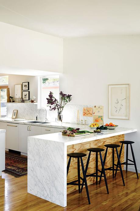 Sunday bliss is.. Marble kitchen counter. Image by Douglas Friedman via C Home