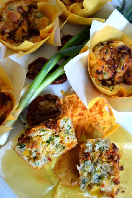 Cheese & Spring O Muffins with Sun-Dried Tomato Swirl