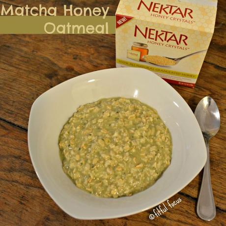 Nektar Honey Crystals Matcha Honey Oatmeal Matcha Honey Oatmeal via @FitfulFocus