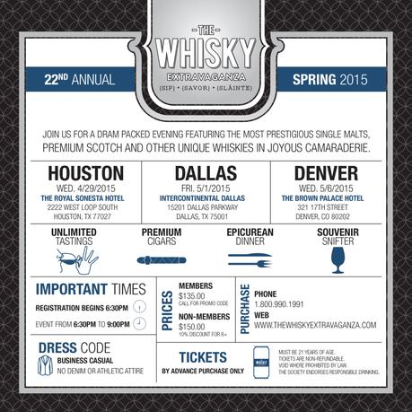 Whisky News Flash: Spring 2015 Whisky Extravaganza Schedule and a Promotional Code!