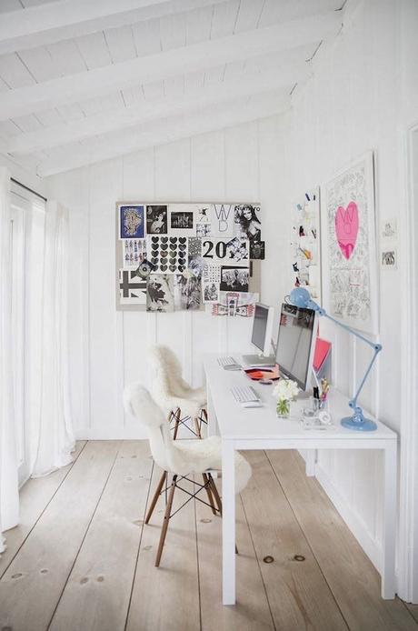 Balancing a simplistic but eclectic style pretty office