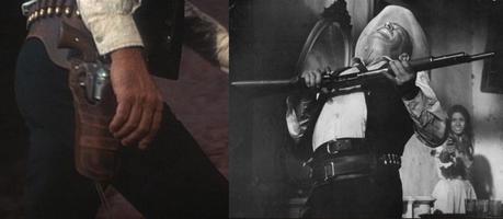 William Holden in The Wild Bunch Despite being armed with no less than three guns, Pike takes a bad hit.