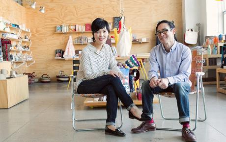 5 Design Shops We Love in Los Angeles Design boutique Poketo and its owners Ted Vadakan and Angie Myung