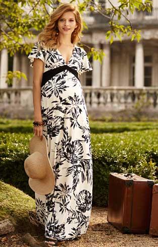 Summer Maternity Dresses by Tiffany Rose Lizzy Maxi Dress in Monochrome Forest