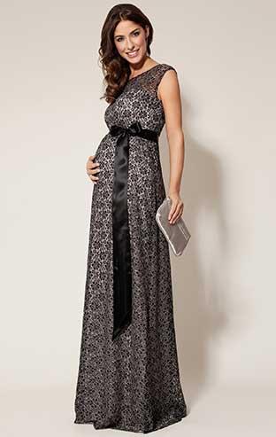 Summer Maternity Dresses by Tiffany Rose Daisy-Gown-Long-in-Black-and-Silver