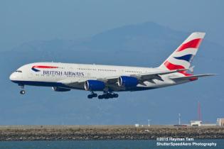 2015 April SFO, airliners  British Airways A380,