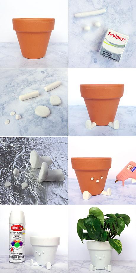 DIY quirky sitting flower pot steps