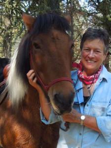 Susan Eckert and her Icelandic horse, at home in Montana.