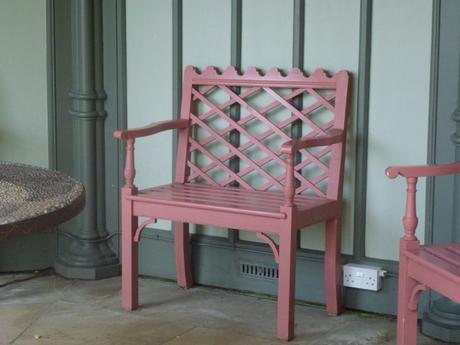 small elegant painted bench
