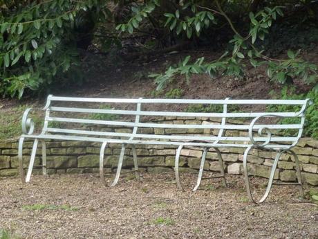 curvy iron bench at Woolbeding