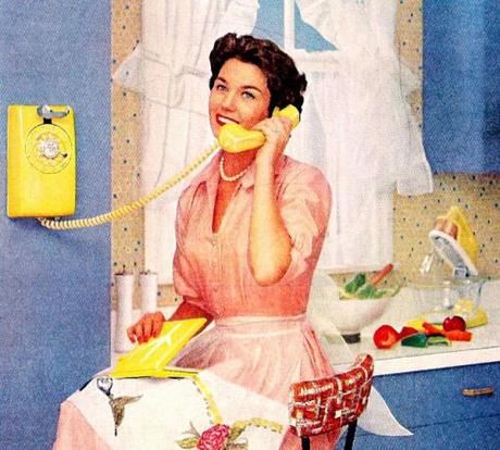 1950s housewife on phone