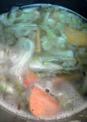 Leftover Chicken, Fennel & Sweet Potato Soup - Add water
