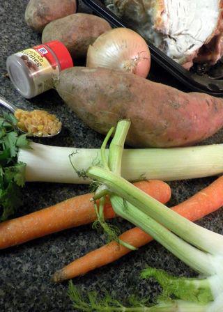 Leftover Chicken, Fennel & Sweet Potato Soup - Ingredients