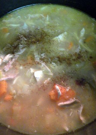 Leftover Chicken, Fennel & Sweet Potato Soup - Add seasonings
