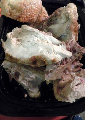 Leftover Chicken, Fennel & Sweet Potato Soup - Cut roast bird2