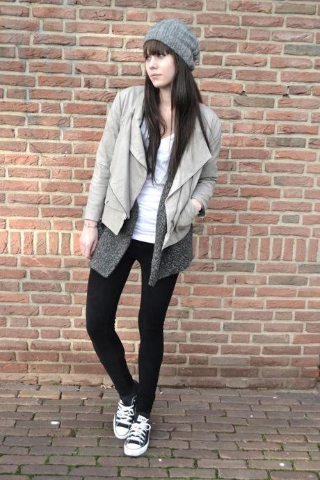 Outfit | Cream leather jacket