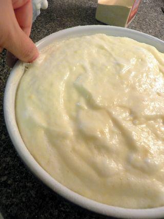 Horseradish Cheddar Souffle - Use thumb around rim