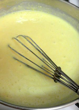 Horseradish Cheddar Souffle -Whisk Bechamel sauce