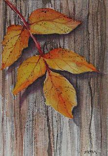 Autumn Leaves Watercolor ACEO