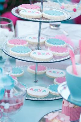 Real Party, pink and aqua first birthday..